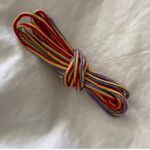 hoka white shoes with rainbow laces